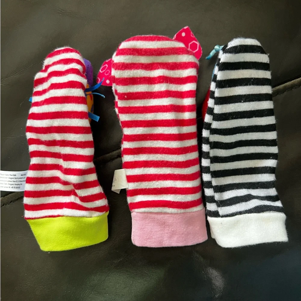 Colorful Animal Themed Kids Socks or Hand Rattles